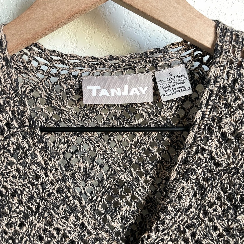 TanJay black and brown open weave cardigan - Picture 2 of 3